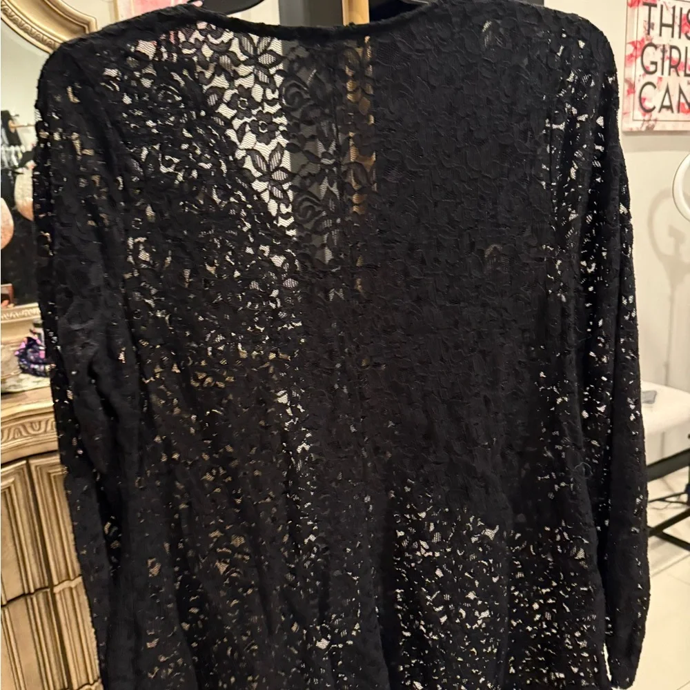 Lane Bryant Black Lace Top - Picture 2 of 5